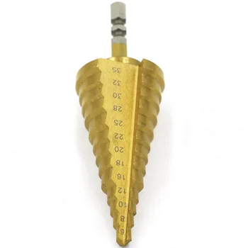 

6-35mm Hex Handle High Speed Steel Step Drill Multi-function Step Metal Hole Drill Bit Titanium-plated Pagoda Reaming Drill