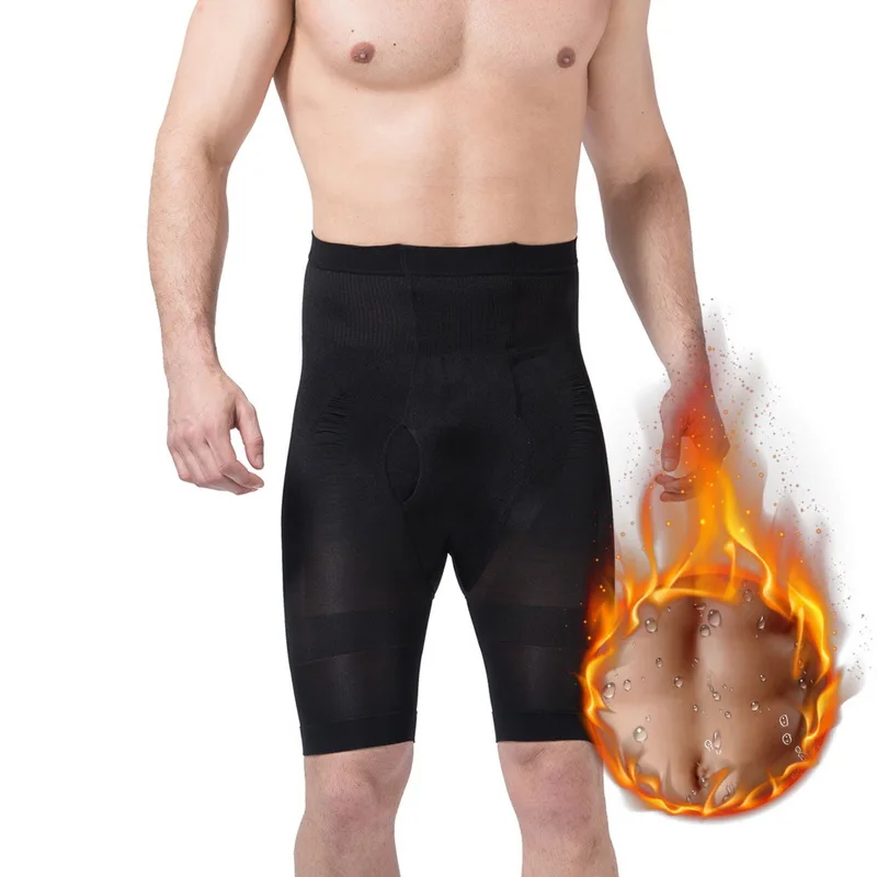 Обтягивающее Корректирующее белье для мужчин с высокой талией для коррекции фигуры Шорты для геев Формирователь живота летние до колен сжигающий человек сексуальный стимпанк Hombre
