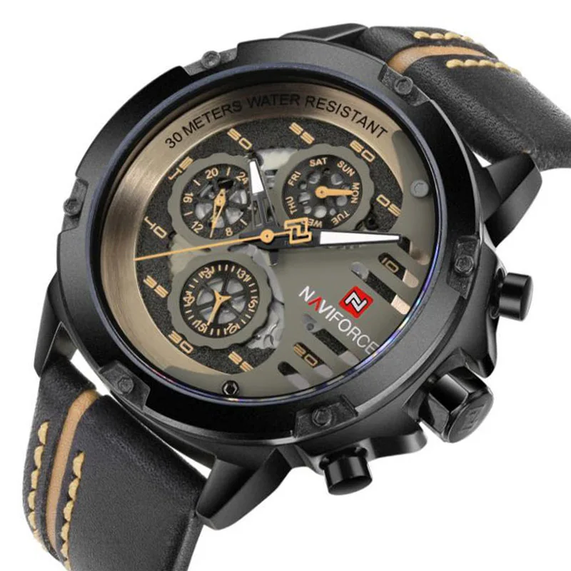 

Top Luxury Brand Watches Men Sports Watches Waterproof Military Men's Quartz Leather Wrist Watch relogio masculino Waches wathes