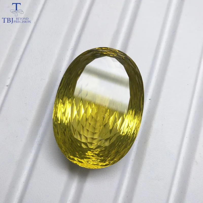 Tbj натуральный Лимон Кварц 110.8ct большой овальной формы в птичье гнездо резки bralliant
