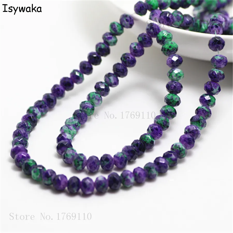 

Isywaka Fashion 4x6mm 50pcs Rondelle Austria faceted Crystal Glass Beads Loose Spacer Round Beads for Jewelry Making No.31R6