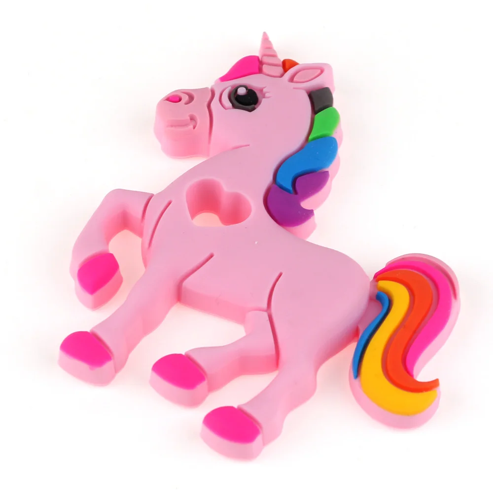 TYRY. HU 1 шт., силиконовый Прорезыватель для зубов в виде лошади, подвеска на цепочке, подарок для новорожденного - Цвет: Pink Teether