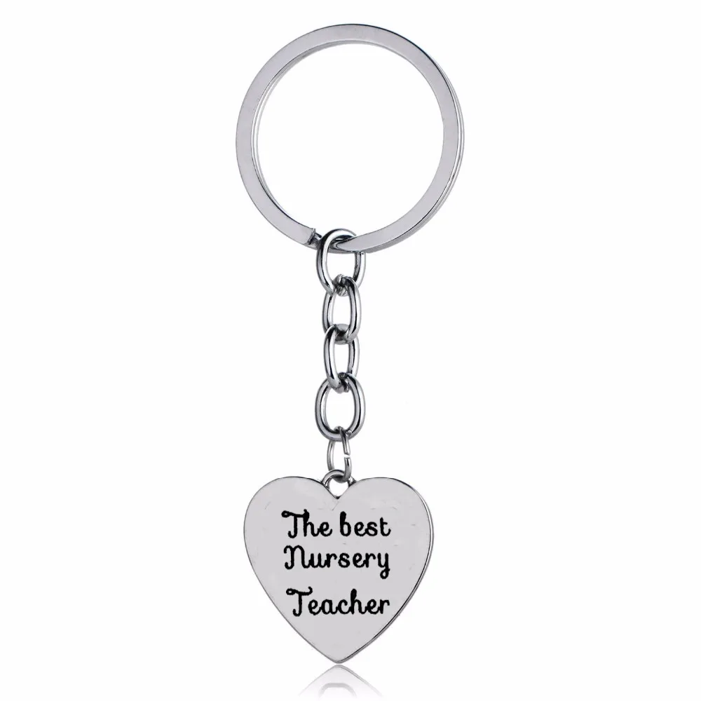12PC/Lot The Best Nursery Teacher Keychain Jewelry Thank You Teachers