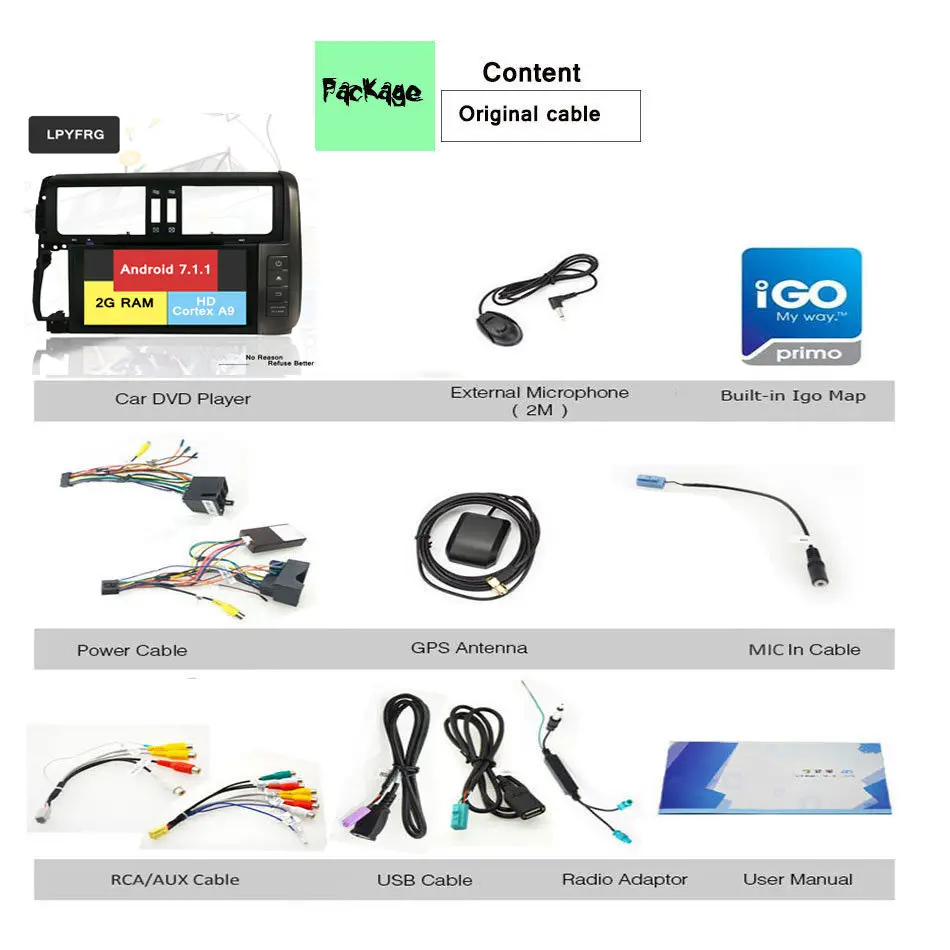 Top Android 9.0 8core 4gb auto-stereo music video pc media unit with 3/4g wifi gps glonass sat navi for Prado 150 2010- aux usb sd 21