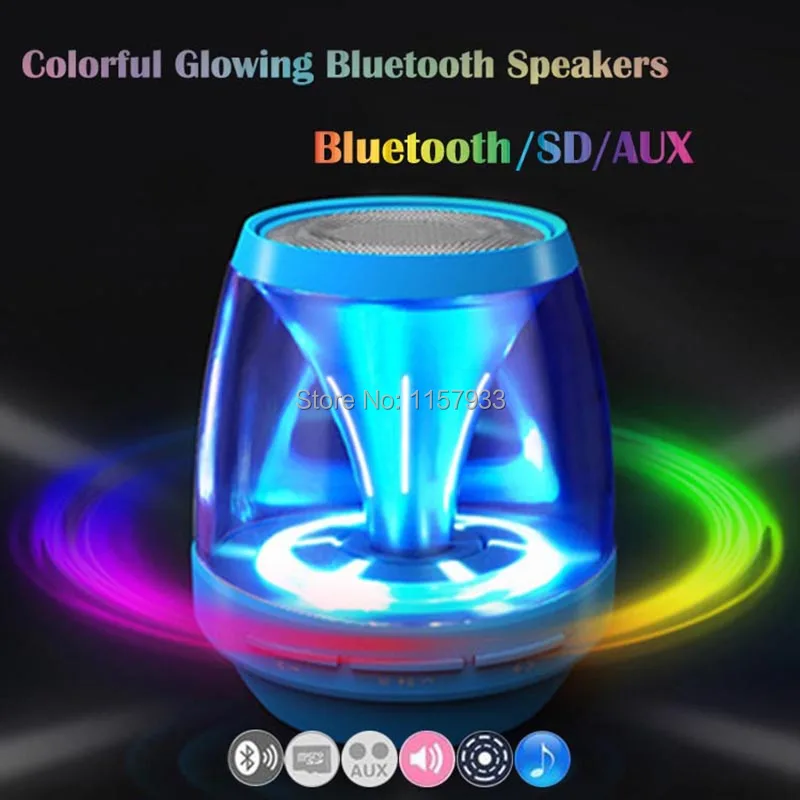 

New Magic lights Mini Bluetooth X28 Speakers Stereo Wireless portable Handsfree Loudspeaker Support AUS SD Card For IPhone