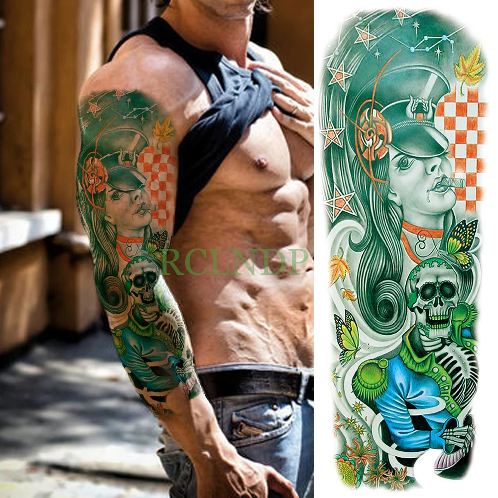 

Waterproof Temporary Tattoo Stickers skull star butterfly full arm body art tattoos fake tatto back flash tatoo for men women