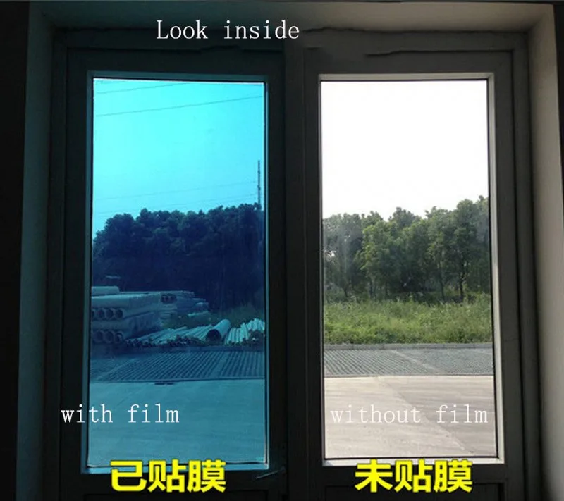 

Length 300cm Blue Silver Insulation Window Film Stickers Solar Reflective One Way Mirror color raamfolie for Home office decor