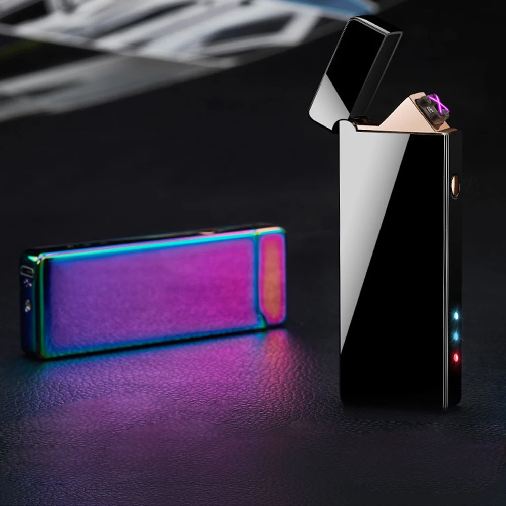 Новая зажигалка USB электронная плазменная Зажигалка Ветрозащитная Зажигалка для курения Электронная зажигалка с аккумулятором напоминание DA