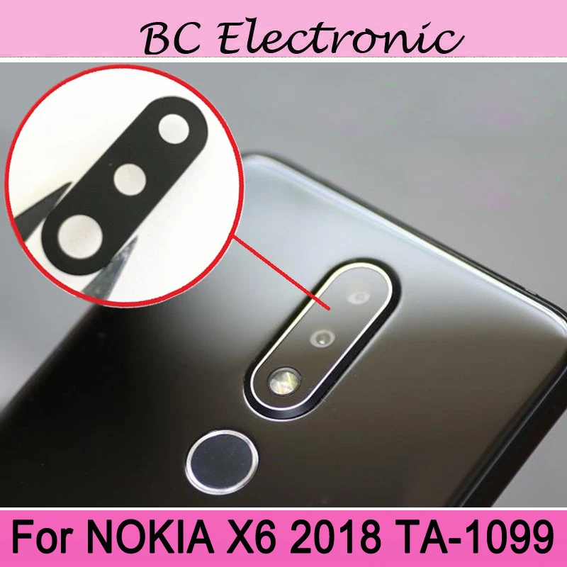 Для Nokia X6 2018 задний объектив задней камеры крышка для Nokia X6 замена мобильного телефона запасных Запчасти для NokiaX6 2018