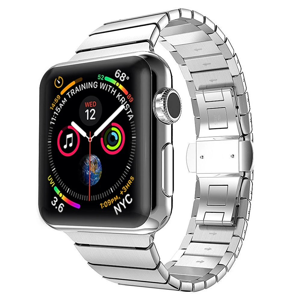 Osrui ремешок для наручных часов Apple watch, версии 4 44 мм 42 мм Бабочка Пряжка часов iwatch, версия 3, 2, 1, 40 мм/38 наручные часы из нержавеющей стали ссылка браслет ремешок для часов