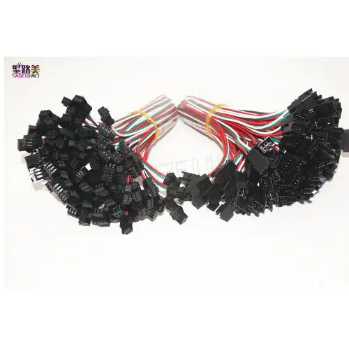 

100 Pairs 3 Pin JST SM Connectors For WS2812B WS2811 WS2812 RGB LED Strip Tape Female to Male