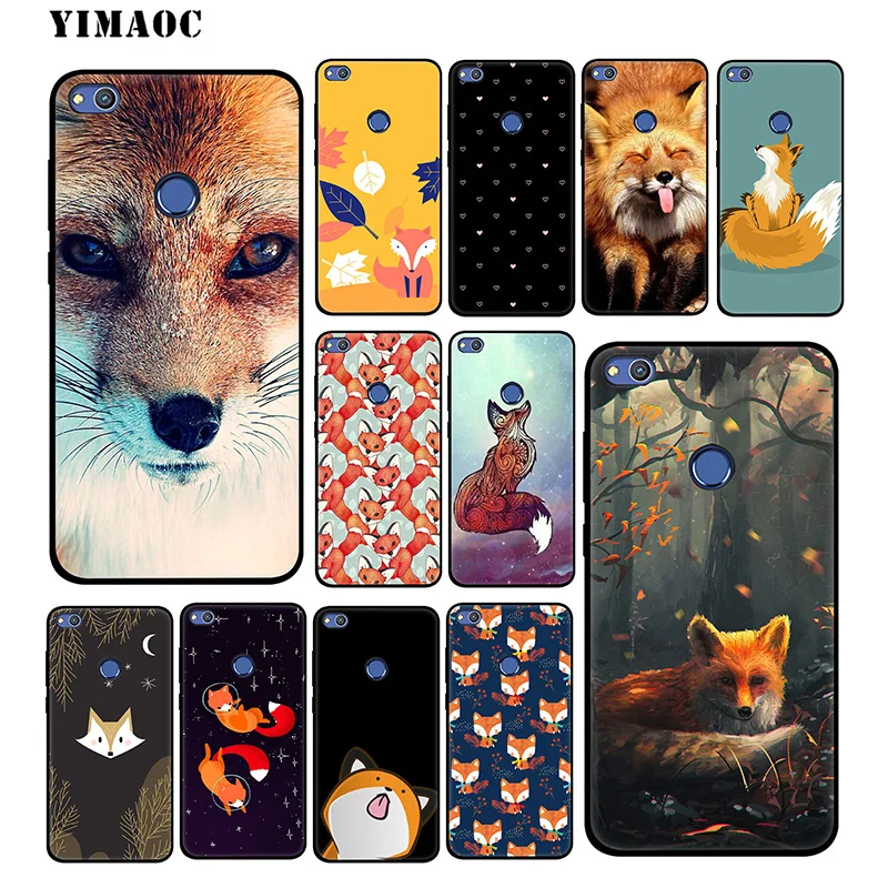 YIMAOC Fox Cute Animal Soft Case for Huawei Honor View 20 10 8X 8 8C 6A 7A 7X 7C Lite Pro Y9 Y7 Y6 Prime 2018 2017 |