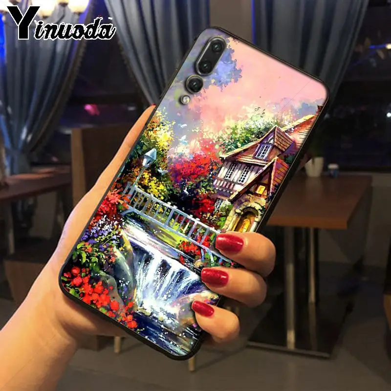 Мягкий силиконовый чехол для телефона Yinuoda sunset boat с масляной росписью huawei p20 pro