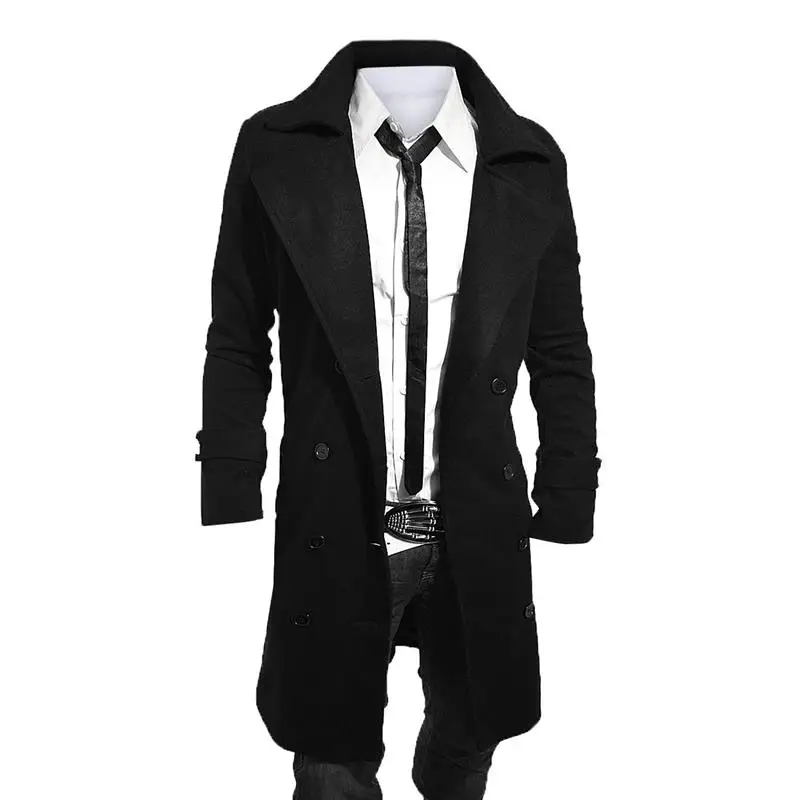 Wholesale Long Jackets Men Autumn Winter Single Breasted Men Outerwear ...