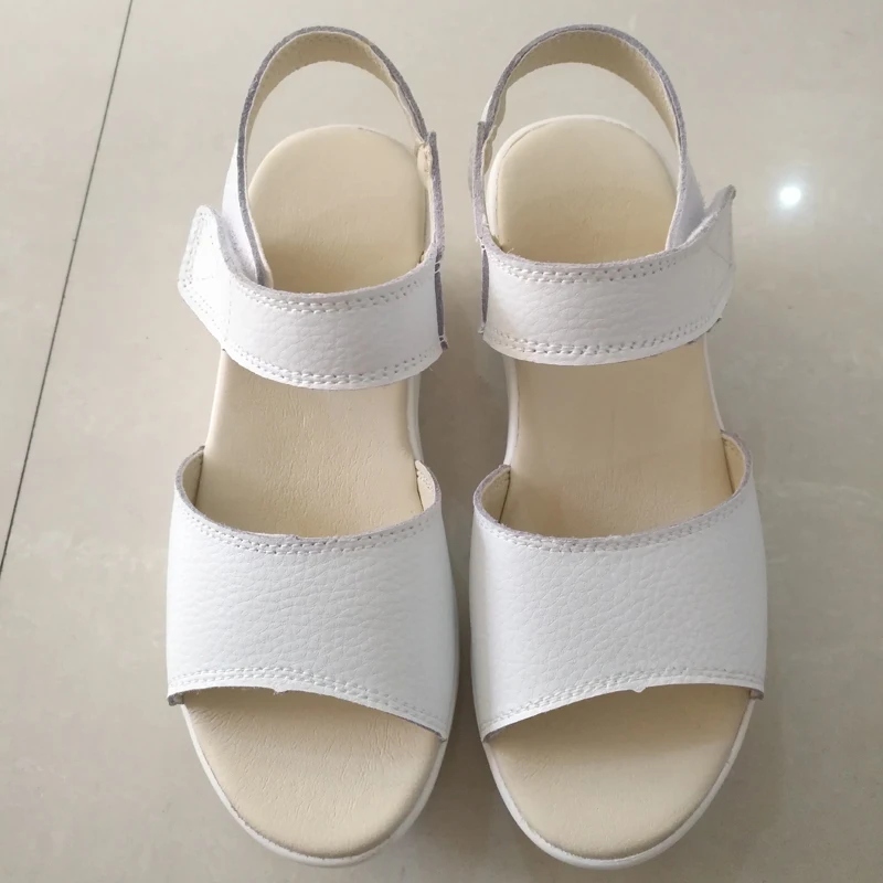 E TOY WORD Summer womens sandals White/Black Wedge Open Toe Sandals Women Breathable Sandals Platform Sandalias Mujer 2019