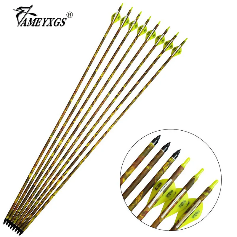 

12pcs Archery Spine 600 Carbon Arrow Camo Composite Carbon Shaft For Bow And Arrow Hunting Shooting Accessories