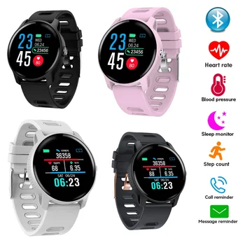 

Round Screen Bluetooth Smart Watch Sport Bracelet Fitness Tracker Blood Pressure/Heart Rate/Sleep Monitor For Android iOS iPhone