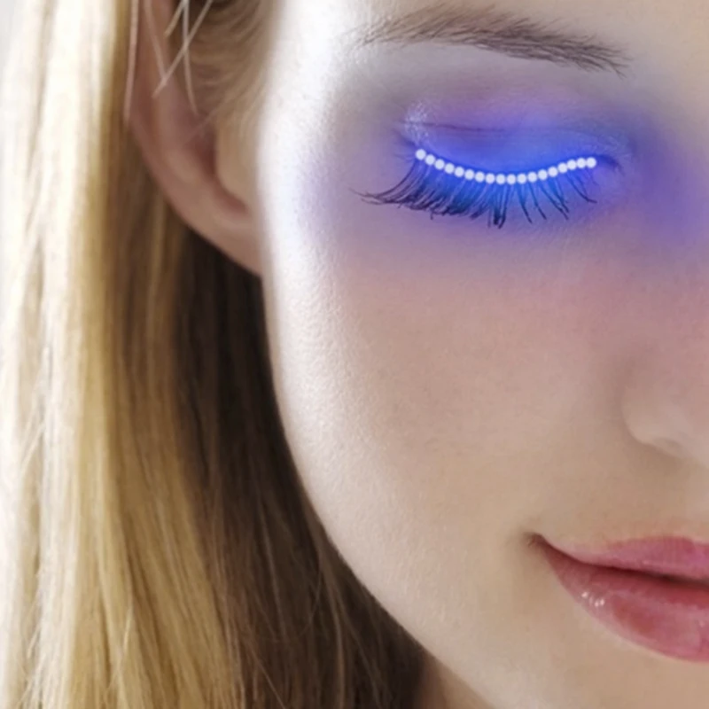 LED Eyelashes Eyelid False Eyelashes Unisex LED Light Eye Lash Luminous