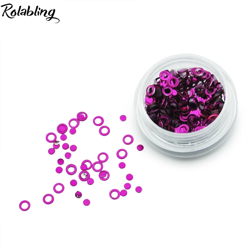 

Rolabling Beauty Round Shaped Purple Red Color 1pot Nail Glitter Powder For UV Gel Polish DIY Nail Art Design