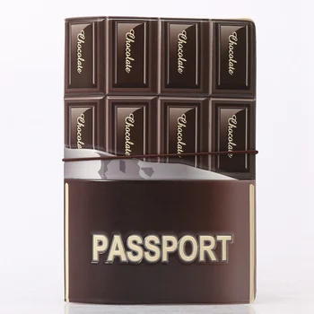 

ALIEME Passport Holder New 2017 Fashion 3D Design Card Holder PVC Chocolate Pattern Travel Passport Cover ID Credit Card Bag