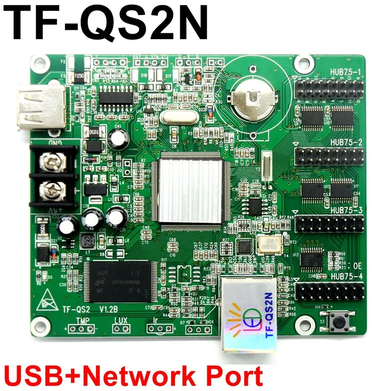 TF-QS2N red USB completo color asíncrono de control led tarjeta 512x64 píxeles controlador de panta