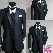 4 фото мужчины в костюм мужчины бизнес платье свадьба мужчины в приталенный одежда 2 кнопки жених костюм( куртка+ брюки+ перевязка+ жилет