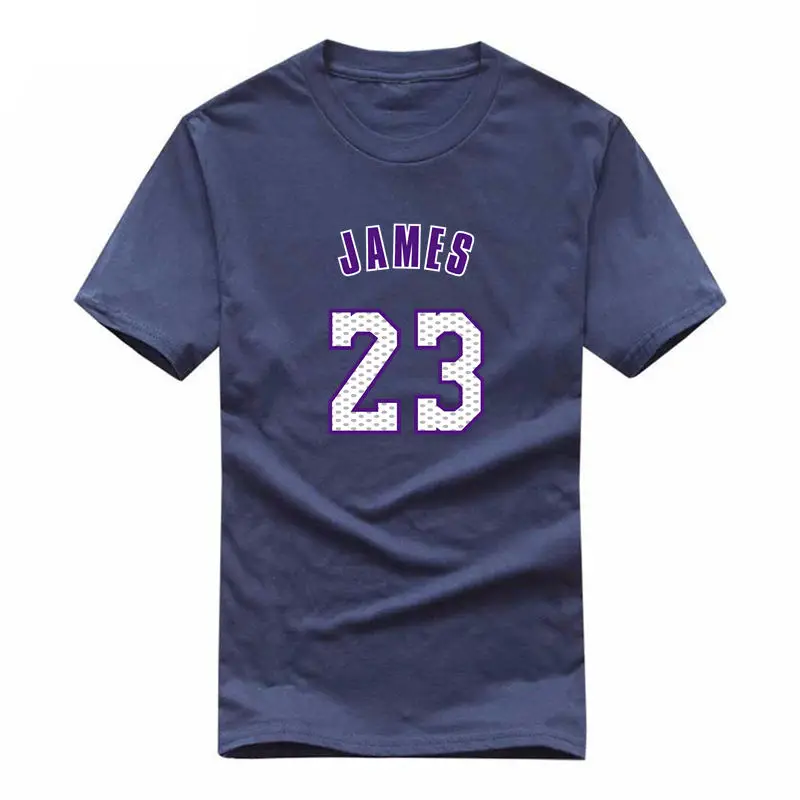 WIPU Леброн Джеймс 23 ла лабран Лос-Анжелес футболка одежда футболка мужская футболка для фанатов подарок футболка - Цвет: Navy blue