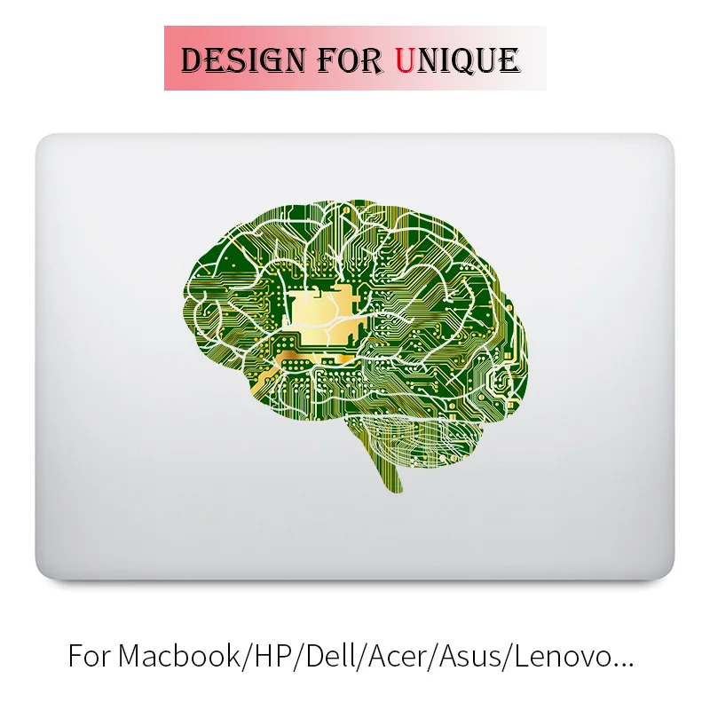 

Cool Design Brain Power Laptop Sticker for Apple Macbook Decal Pro Air Retina 11 12 13 15 inch Vinyl Mac HP Mi Surface Book Skin