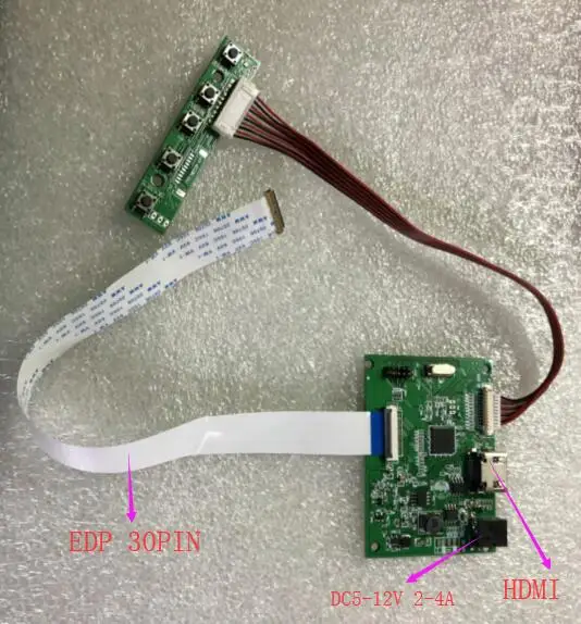 

EDP 30pin HDMI Raspberry Pi Driver Board for LP156WF4-SPB1