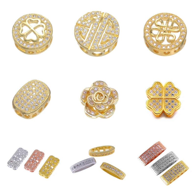 

Juya DIY Beading Jewelry Beads Supplies Handmade Small Hole Metal Spacer Charm Beads For Natural Stones Pearls Jewelry Making