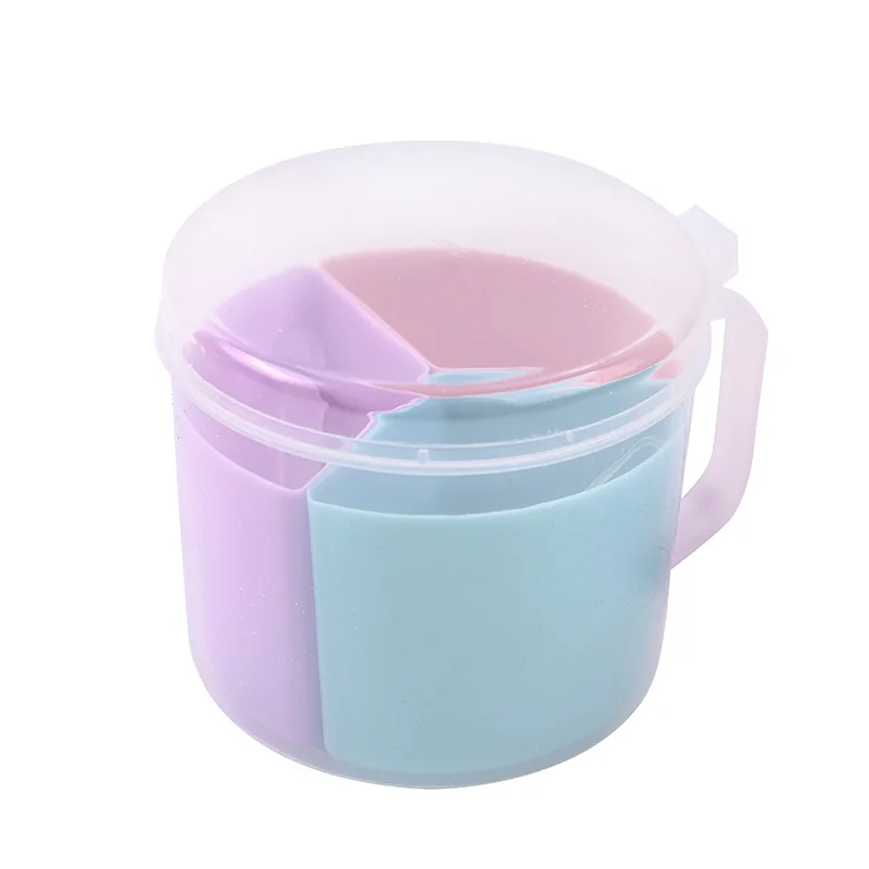 

2PCs Plastic Spice Box With Spoon 3 Grids Seasoning Cans Sugar Salt Container Household Supplies Kitchen Tools