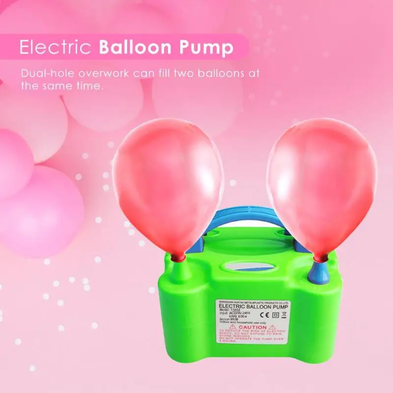 

Double Hole Air Blower Inflatable Electric Balloon Inflator Pump Balloon Pump Can Charge 2 Balloons At The Same Time