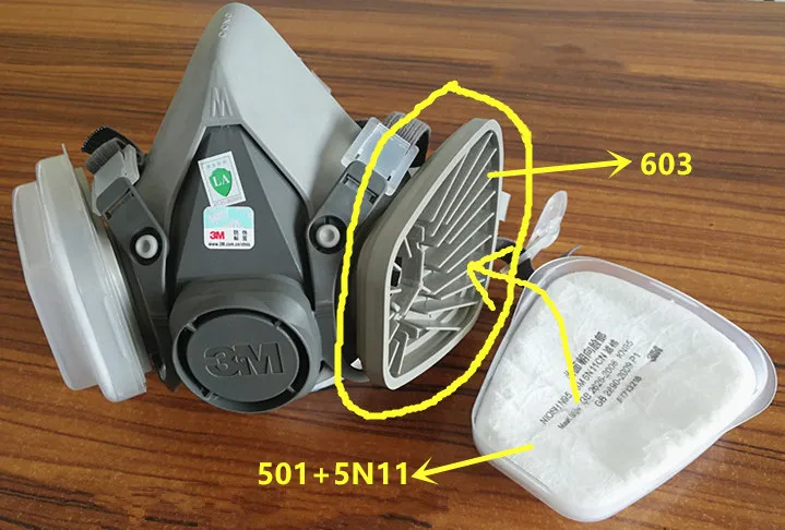 Противогаз фильтр Комбинация 5N11 фильтр хлопок 2 шт. 501 Фильтр Крышка 2 шт. 603 фильтр такой же, как 3M Адаптер Заменить аксессуары