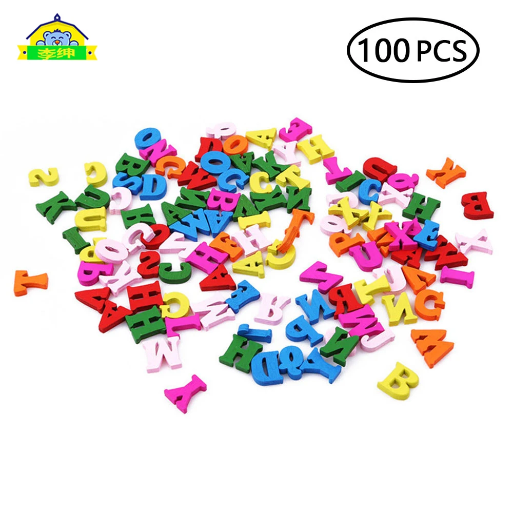 

Kids DIY Wooden Alphabet Crafts Educational Scrabble Letters Colorful Craft Jigsaw Puzzles Toys For Children Educational Toys