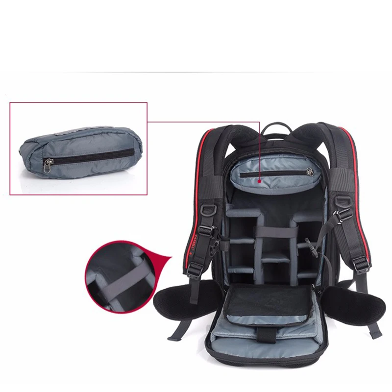 Careell-mochila de Câmera Impermeável com Alça Macia de Ombro para Homens e Mulheres para Câmeras Canon e Nikon Bolsa Dslr C1098 - Image 3