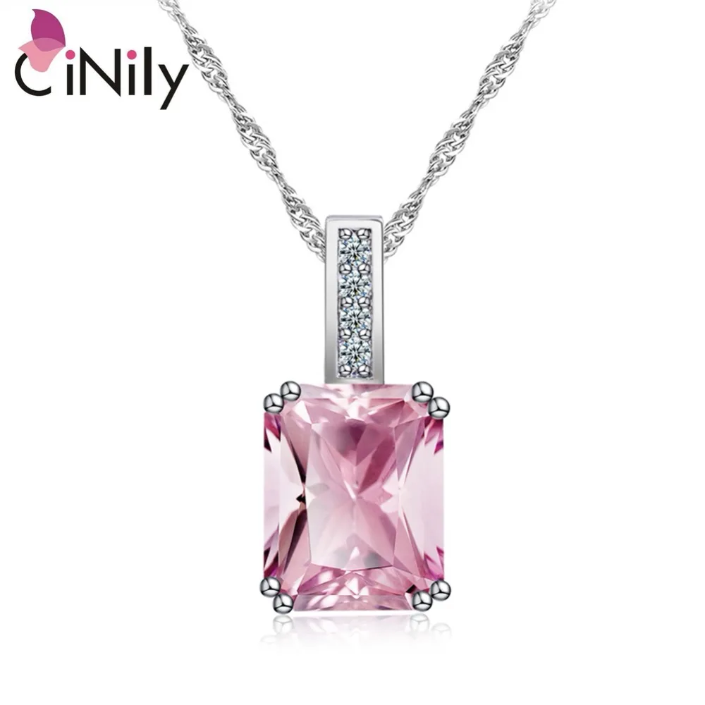 Buy CiNily Created Pink Stone Cubic Zirconia Silver