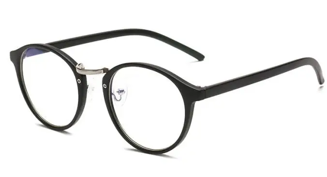 Компьютерные очки женские круглые глаза PC очки анти-Синие лучи излучения мужские оправы оптические очки унисекс 8609 - Цвет оправы: C02 matte black