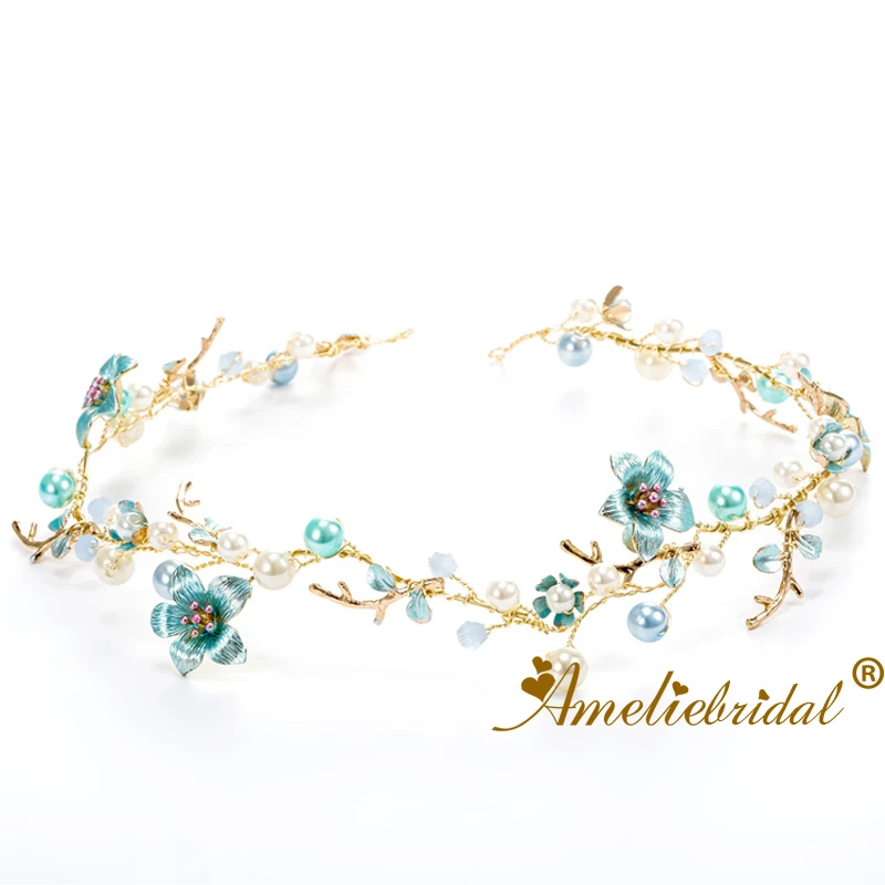 MD234 blue flower Headbands