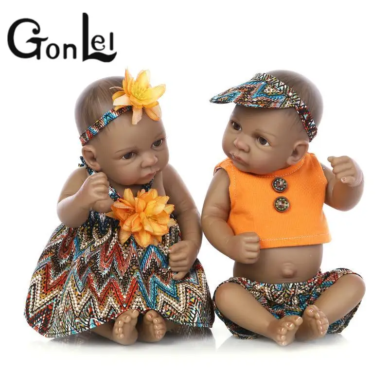 

10'' 26cm Mini Reborn Babies Girl Boy Full Silicone Vinyl Cute Twins Bebe Dolls Lifelike Bebes Reborns for Toddler Bathing Doll