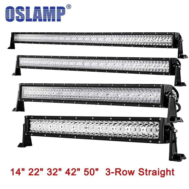 

Oslamp 14" 22" 32" 42" 50" LED Work Light for Boat SUV ATV Pickup 3 Row Straight Truck Trailer Camper 4X4 4WD ATV SUV Bar Light