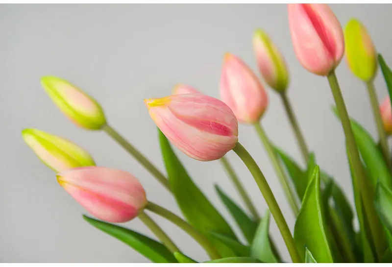 7 шт./лот мини тюльпаны цветок ручной росписью pu свадебный букет Искусственные цветы для дома вечерние украшения подарок