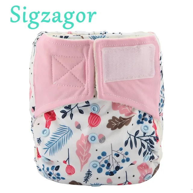 Sigzagor 10 All In One Bamboo Baby Cloth Diapers Nappies Hook And