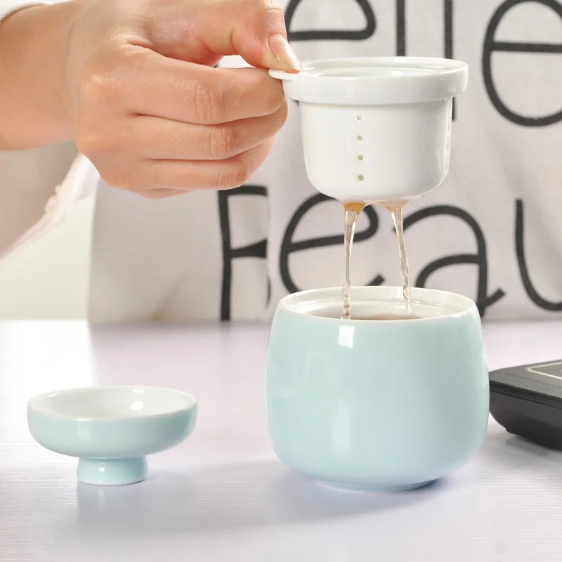 

Exquisite Tea Set Bone China,Kung fu tea set for puer tea,Travel Ceramic Tea Set,One teapot 200ml