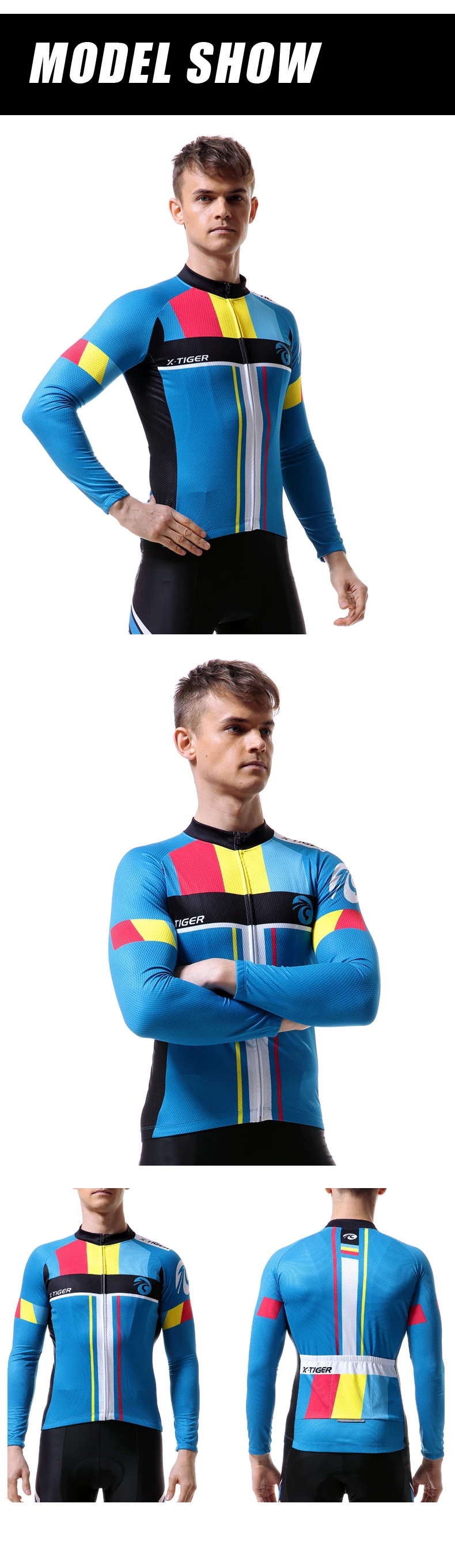 Мужская велосипедная Футболка X-Tiger из полиэстера, Ropa Ciclismo, одежда для горного велосипеда, спортивная одежда с длинным рукавом, одежда для велоспорта