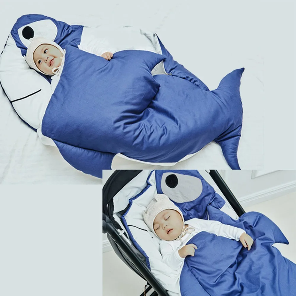 Puseky новорожденных клоун Акула хлопок детский спальный мешок ребенка, кондиционер толще осень-зима Одеяло Коляски кровать пеленать