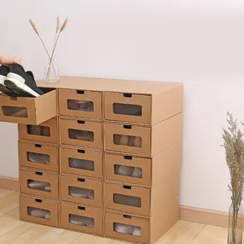 

Men And Women Drawer Paper Shoes Storage Box Japan Style Combination Shoe Cabinet Home Supplies