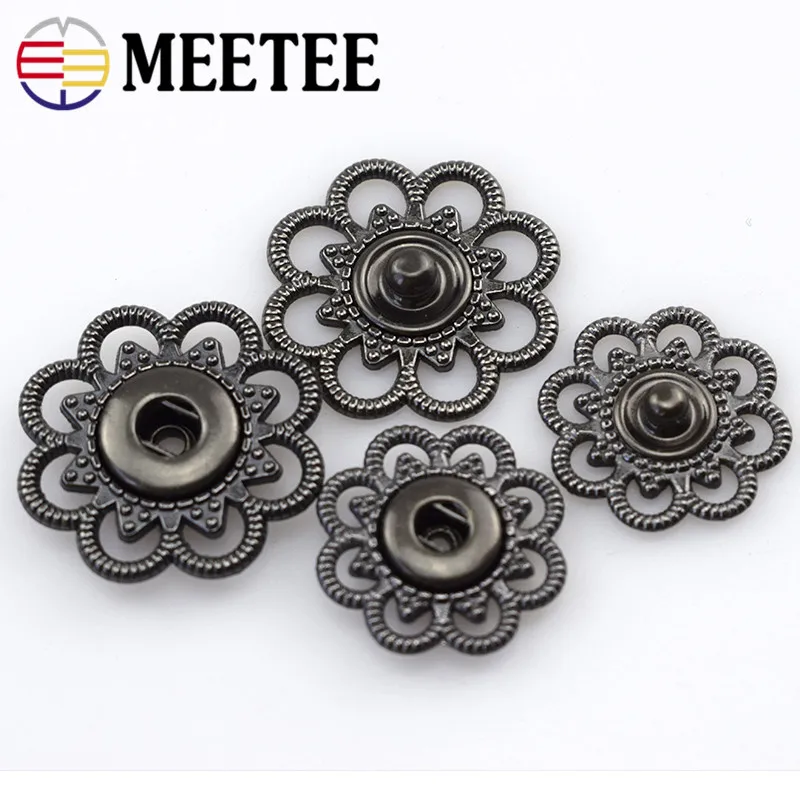 Meetee 10pcs 22/25mm Metal Snap Buttons Gun black Stud for Women Coat Decorative Clothes Craft Sewing Accessories D3-2 | Дом и сад