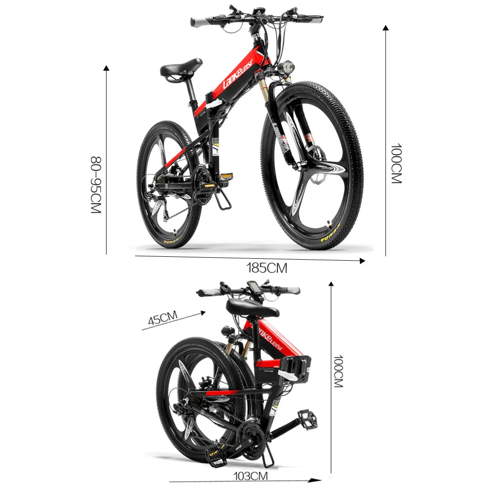 XT600 21 скоростной горный велосипед 26 ''складной электрический велосипед 400 Вт 10.4Ah/12.8Ah литий-ионный аккумулятор подвеска вилка 5 уровня Педаль Помощь