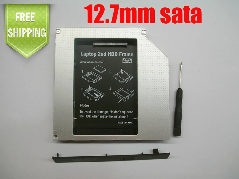 

Universal HDD HD Hard Disk Driver 12.7mm 2nd Caddy SATA 3.0 Case Enclosure 2.5" SSD ODD CD DVD ROM Optical Bay Notebook
