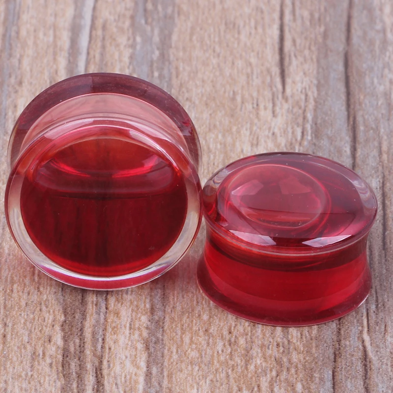 Acrylic Red Liquid Flared Ear Tunnels Ear Plugs 120pcs Mix 6-16mm Expander Stretcher Gauges Piercing Body Jewelry